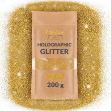 200g Gold Holographischer Glitzerpulver | Bastel-Glitzer | 0,2mm Glitzer-Pulver | Farbzusätze Nagel-Lack