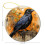 Blackbird Ceramic Christmas Ornament White Orange Crow 4