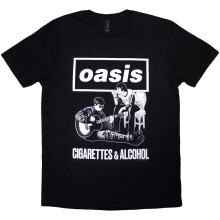 (M, Black) Oasis Unisex Adult Cigarettes & Alcohol Illustration T-Shirt