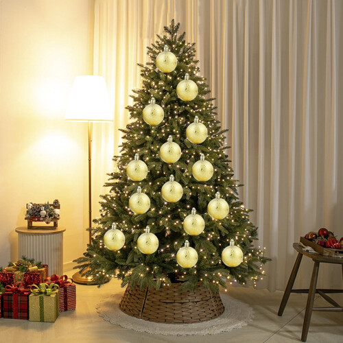 Gold Shatterproof Christmas Balls 2.36 Inch 6 Pack