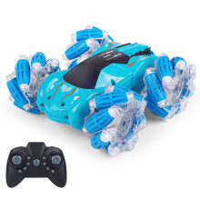 Blue 2.4GHz RC Stunt Car with 360 Rotation and Music