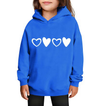 Blue Fleece-Lined Hooded Sweatshirt for Kids, Plus Size