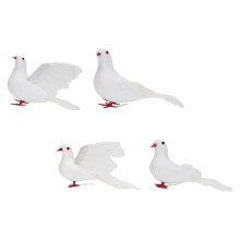 Simulation Dove Decor White Foam Christmas Tree Ornament 4