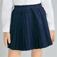 Girls Plaid Pleated A-Line Mini Skirt with Waistband