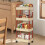 Movable Bookcase with Wheels Floor Standing Storage Shelf 1 5