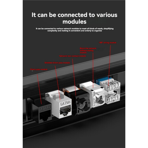 24-Port Cat6 Patch Panel UTP/STP Tool-Free Rack Mount Network Panel with Labels for Structured Cabling 2