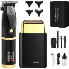 Men's Cordless Hair Trimmer and Double Foil Shaver Kit with