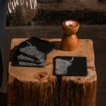 Highland Cow Slate Coasters - Set of 4