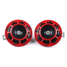 Car Horn Pair Red Aluminum Alloy 12.3x12.3x6 in