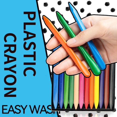 Triangular Plastic Crayons Non-Toxic Washable 36 Colors