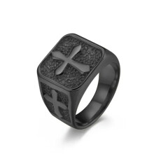 Cross Ring for Men and Women Stainless Steel Gold Plated