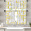 Beige Orange Abstract Kitchen Curtains Set of 3 1