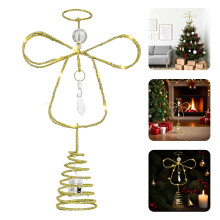 LED Angel Tree Topper Gold Metal 1 Piece