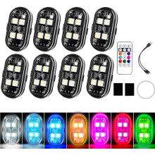 Wireless RGB LED Light with Remote, 8 Colors, 10 Flash