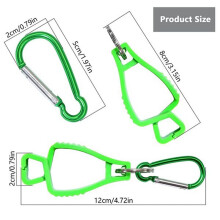 Handschoenclips voor op Het Werk Handschoenhouders Handschoenriemclip met Metalen Karabijnhaken voor Bouwvakkerswachtarbeid(Groen)