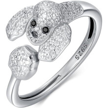 Sterling Silver Dog Ring for Women Adjustable Hypoallergenic