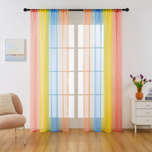 Rainbow sheer curtain panels semi-sheer voile 140x160 cm