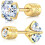 Titanium Flat Back Stud Earrings with Cubic Zirconia 6mm 1