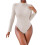 Ribbed Turtleneck Bodysuit Beige XL 1