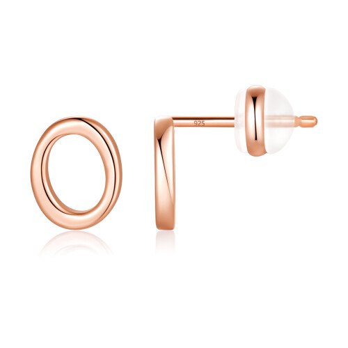 TURANDOSS Sterling Silver Initial Stud Earrings for Women