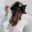 Women's satin bow pearl hair clips with chiffon 7
