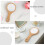 LEORX Wooden Handheld Makeup Mirror Light Brown 2 pcs 3