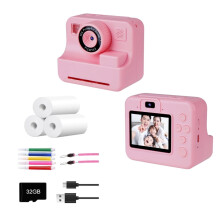 Kids Instant Print Camera 1080P Selfie Digital Camera Pink