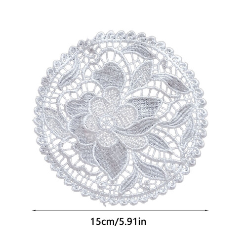 Handmade Crochet Lace Doilies Set Beige 6 pcs 2