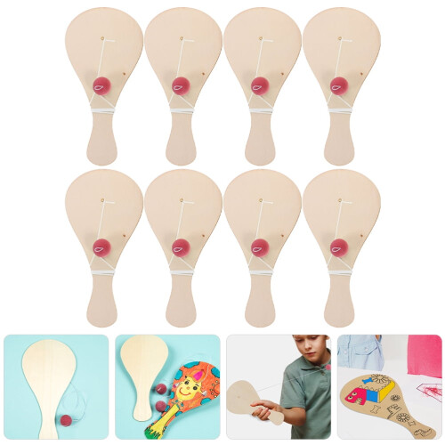 Wooden Paddle Balls Unfinished 10 pcs 2