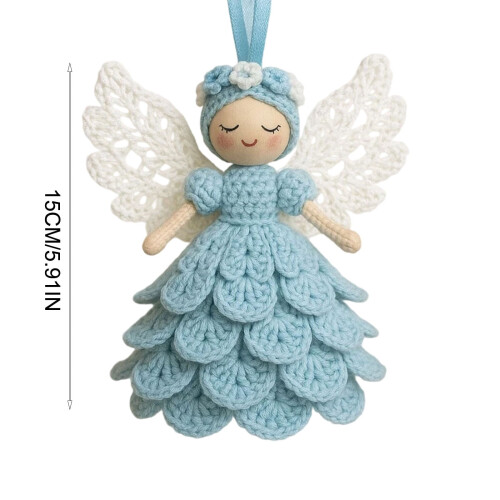 Crochet Angel Ornament Kit Light Blue 1 pc 2