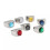 Round Multicolor Stone Ring Stainless Steel Unisex Red Size 4