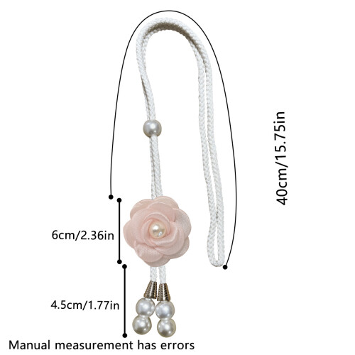 Pink Camellia Curtain Tie Backs Adjustable Fabric Strap 1