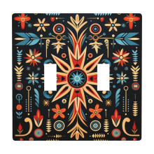 Double Toggle Wall Plate Light Switch Cover Southwest Black