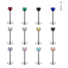 Crystal Lip Labret Studs Set 12 Pcs 16G Mix Color