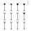 Crystal Lip Labret Studs Set 12 Pcs 16G Mix Color 1