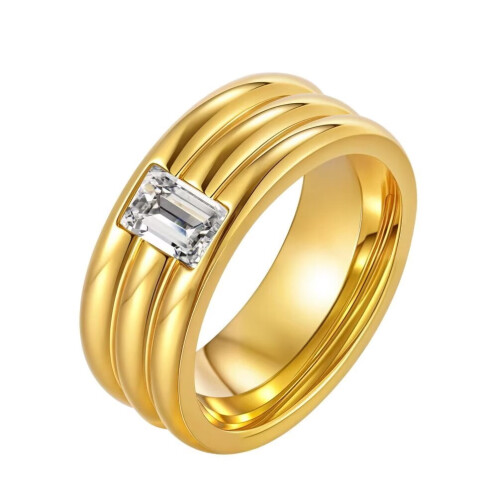 Stainless Steel Three-Layer Rectangular White Zirconia