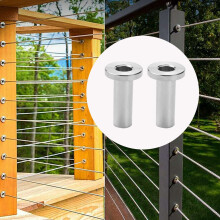 20 Pcs T316 Stainless Steel Protector Sleeves for 1/8Inch 5/32Inch 3/16Inch Cable Railing Kit,Wood Posts,DIY Balustrade