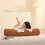 Round Cervical Roll Pillow Brown Ergonomic Neck Back Leg 6