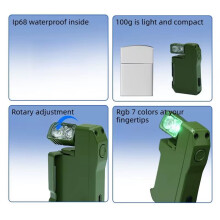 Zaklamp 400 Lumen, Oplaadbare -Zaklamp met Dubbele Lichtbron, Type-C, Draagbare Zaklamp voor Buitenactiviteiten Zoals Kamperen en Wandelen A