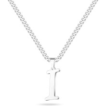A-Z Letter Necklace Stainless Steel Cuban Chain 22 Inch