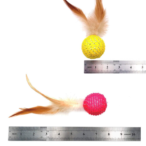 Rainbow Cat Toys with Feathers and Bells 10 Pcs 1