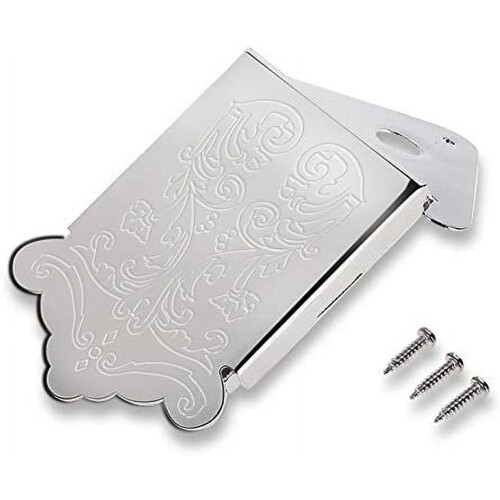 Mandolin tailpiece silver with cover and screws