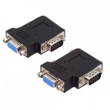 VGA RGB HDB15 Adapter 90 Angled Male to Female 2 pcs