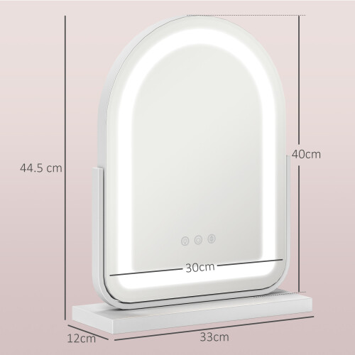 Homcom HOMCOM Vanity Mirror with 3 Colour Light, 360 Degree Rotation, Touch Screen 2