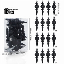 Green Finial Drop Christmas Ornaments Plastic 16 pcs 4.33 in