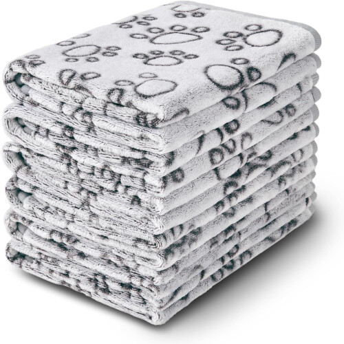 Pet Blanket Soft Fleece 6-Pack Paw Print
