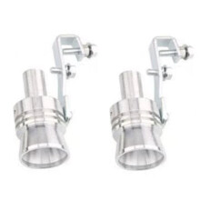 2 Sifflets D'Échappement Universels en Alliage D'Aluminium, Effet Turbo, pour Voiture, Moto, Camion (Argenté)