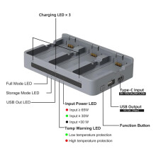 Cargador de Batería de 3 Puertos para Dron para Neo 2, Concentrador de Carga Bidireccional de 65 W, Carga Rápida para Accesorios de Batería para