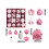 Hot Pink Christmas Ornaments Set 40PC Various Shapes 4