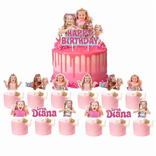 Love Diana Cake Topper Cupcake Set 12 pcs